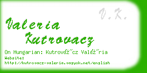 valeria kutrovacz business card